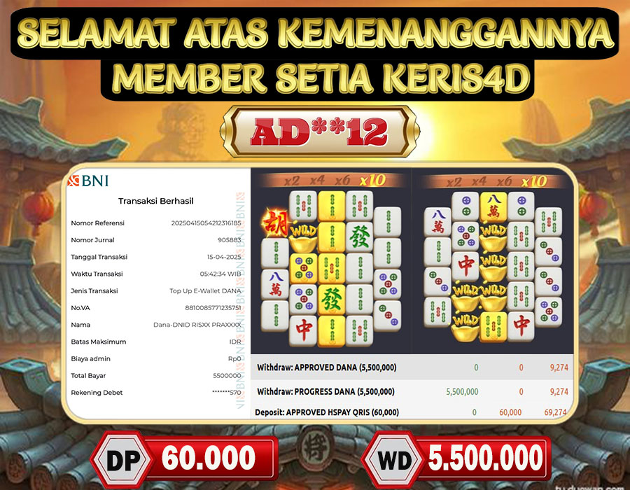 JACKPOT SLOT GACOR MAIN MAHJONG WAYS 2 15 APRIL 2025