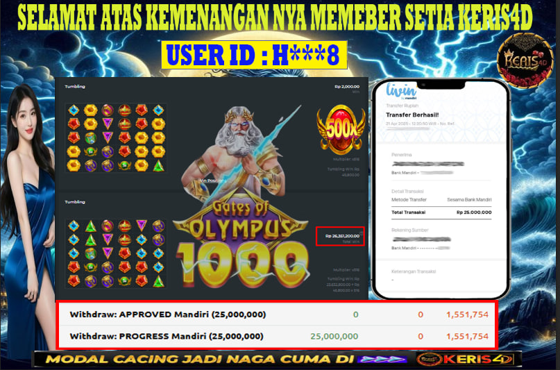 JACKPOT SLOT GACOR MAIN GATE OF OLYMPUS 1000 21 APRIL 2025