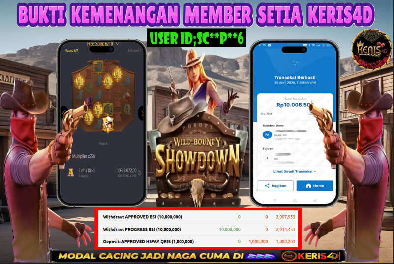 JACKPOT SLOT GACOR WILD BOUNTY SHOWDOWN 25 APRIL 2025